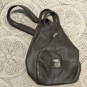 Convertible backpack/ shoulder bag pebbled Italian leather